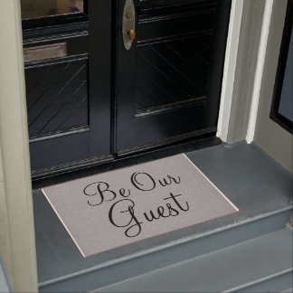 Be our guest modern elegant welcome quote grey doormat