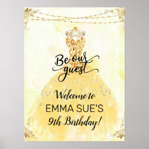 Be our Guest Princess Birthday Welcome Sign