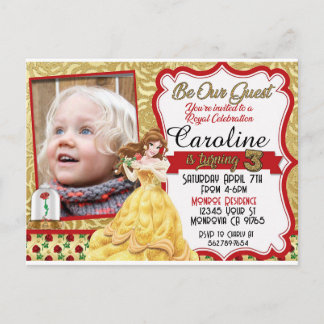 Be our Guest Princess Photo Birthday Invitation Postcard