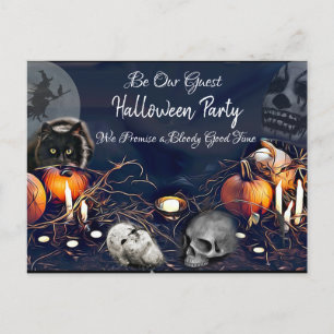 Be Our Guest, Spooky Halloween Party Invites Postcard
