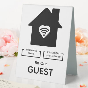 Be Our Guest WIFI information Password Home Decor