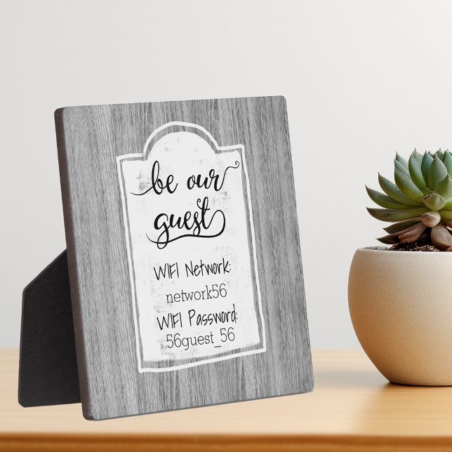 Be Our Guest WIFI information Password Plaque (Creator Uploaded)