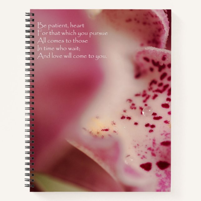 Be Patient Heart - Orchid Notebook (Front)