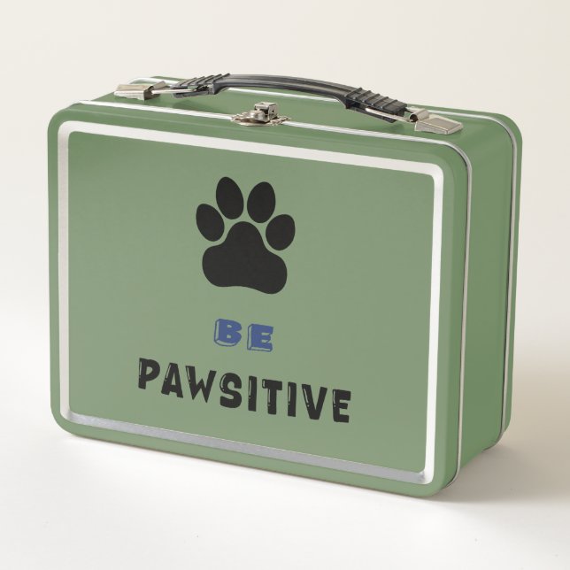 Be Pawsitive Lunch Box – Cute & Uplifting (Front)