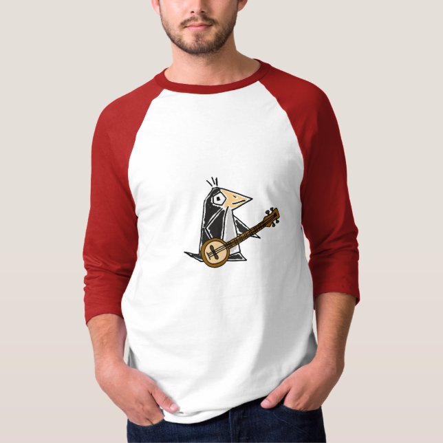 BE- Penguin Playing the Banjo T-shirt (Front)