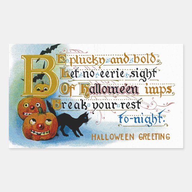 Be Plucky and Bold at Halloween Rectangular Sticker (Front)