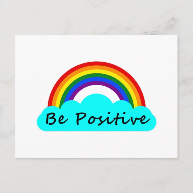 Be Positive - LGBT Rainbow Postcard (Front)