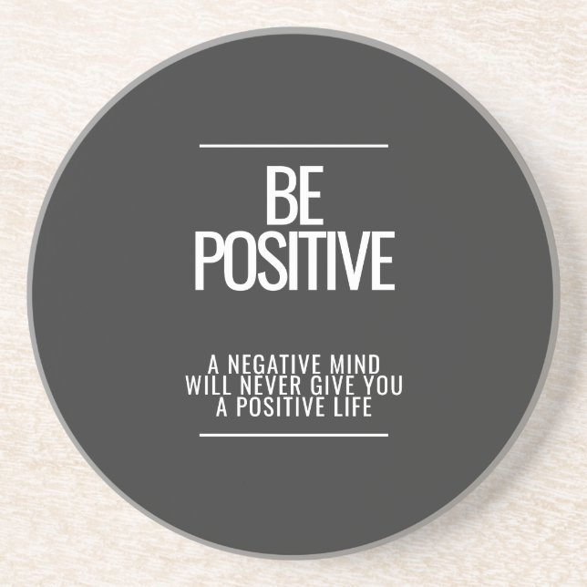 Be Positive Stone Coaster (Front)