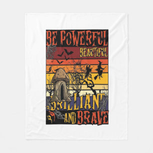 Be Powerful Beautiful Brilliant Halloween Mushroom Fleece Blanket
