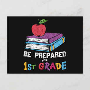 Be Prepared for 1st Grade Back to School Kids Gift Postcard
