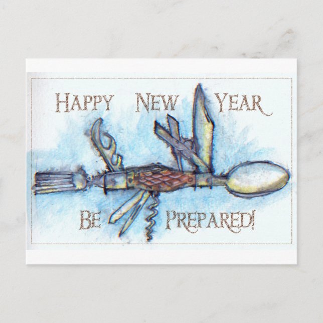 Be Prepared for New Year Holiday Postcard (Front)