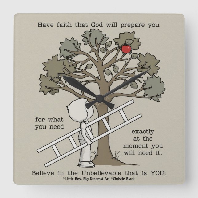 Be Prepared Square Wall Clock (Front)