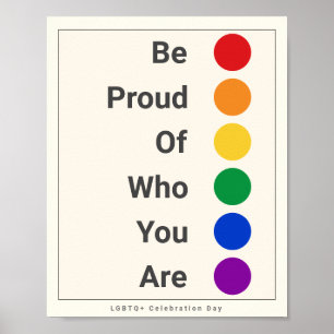 Be Proud Drop Rainbow Colours LGBTQ Poster