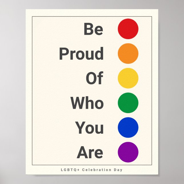 Be Proud Drop Rainbow Colours LGBTQ Poster (Front)