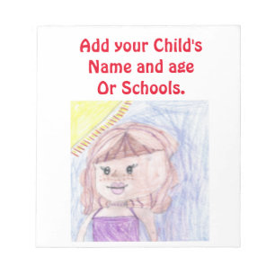 Be proud of your child add artwork to this cute notepad
