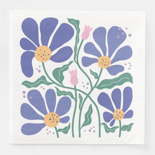 Be Proud Of Your Progress - Boho Floral Napkin (Front)