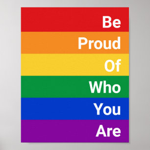 Be Proud Rainbow Colours LGBTQ Poster