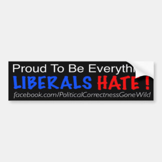 Be Proud That You're Everything That Liberals Hate Bumper Sticker