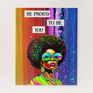 Be Proud To Be You Groovy Woman of Colour Jigsaw Puzzle