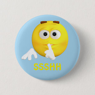 Be Quiet Emoji Emoticon Cartoon Face 6 Cm Round Badge