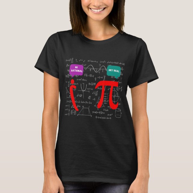 Be Rational Math Humour Pi and i Talking 2 T-Shirt (Front)