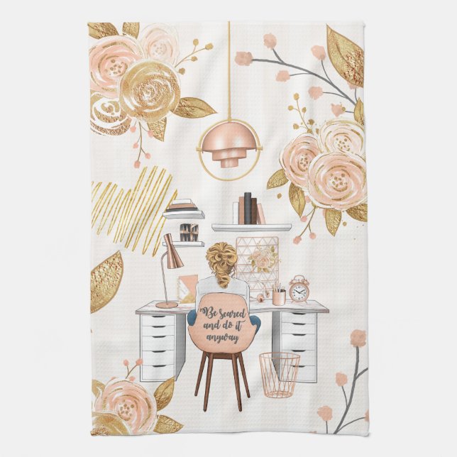 Be Scared & Do It Anyway Tea Towel (Vertical)