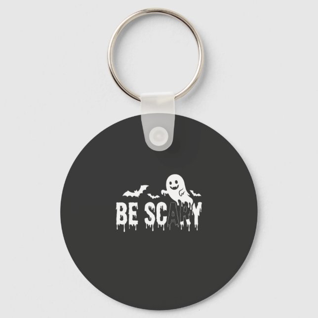 Be Scary Halloween Ghost Bat Design_1 Key Ring (Front)