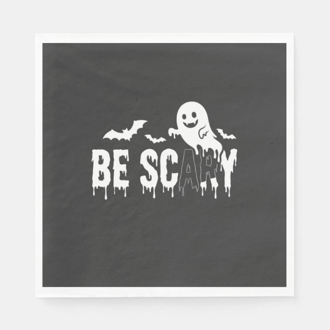 Be Scary Halloween Ghost Bat Design_1 Napkin (Front)