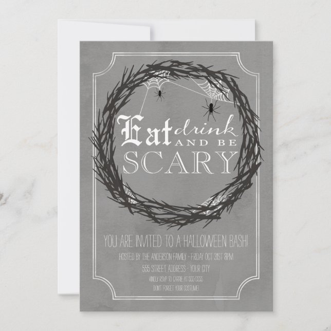 Be Scary Halloween Party Invite (Front)
