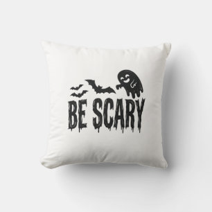 Be Scary Vintage Ghost Bat Halloween Shirt Design_ Cushion