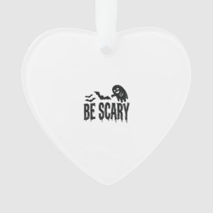 Be Scary Vintage Ghost Bat Halloween Shirt Design_ Ornament