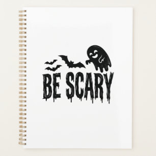 Be Scary Vintage Ghost Bat Halloween Shirt Design_ Planner