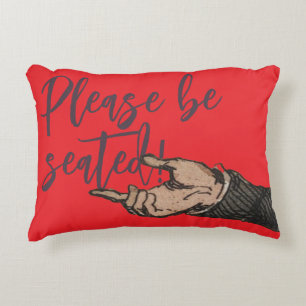 Be Seated Vintage Illustration Hand Decorative Cushion