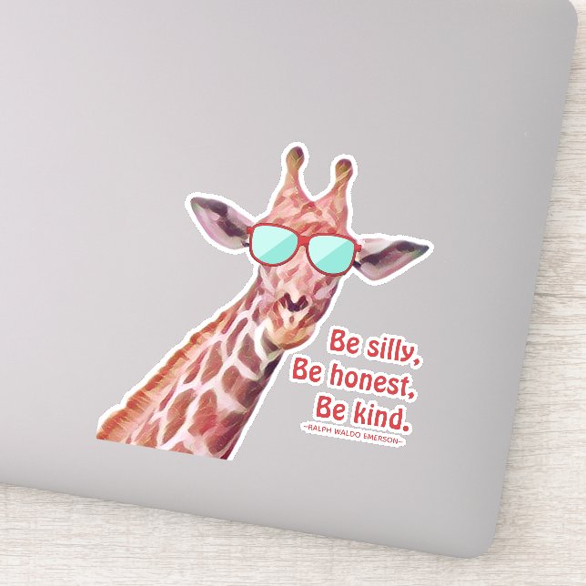 Be Silly Be Honest Be Kind Emerson Quote Giraffe  (Detail)