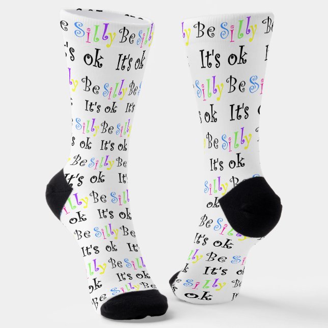 Be Silly It’s Ok! Crew Socks (Angled)