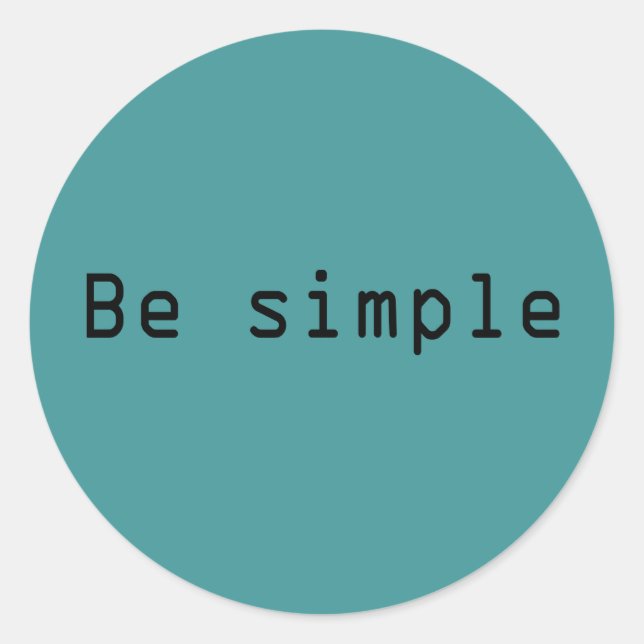 Be simple classic round sticker (Front)