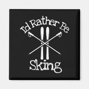 Be skiing downhill alpine nordic poles skier ski magnet
