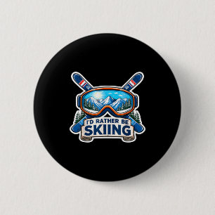 Be skiing lover skier ski resort goggles mountain 6 cm round badge