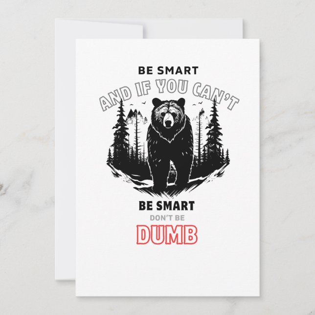 Be Smart – Bear Camping  Holiday Card (Front)