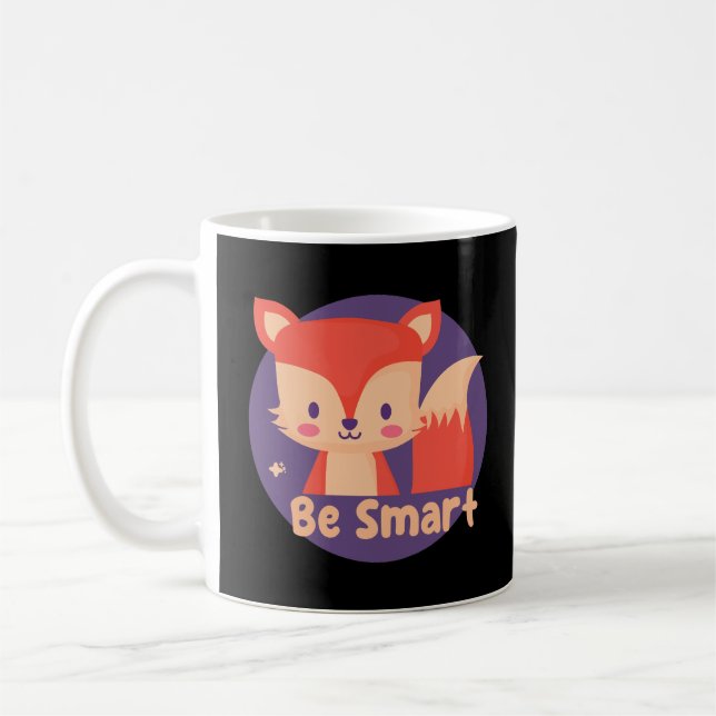 Be Smart Kawaii Funny Cute Baby Fox Red Colour  Coffee Mug (Left)