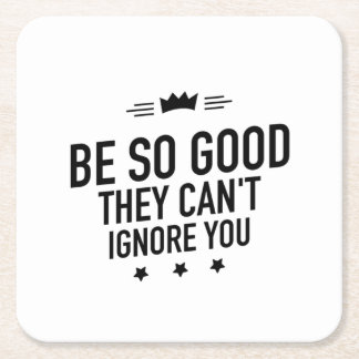 Be so good black square paper coaster