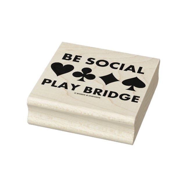 Be Social Play Bridge Four Card Suits Advice Rubber Stamp (Stamp)