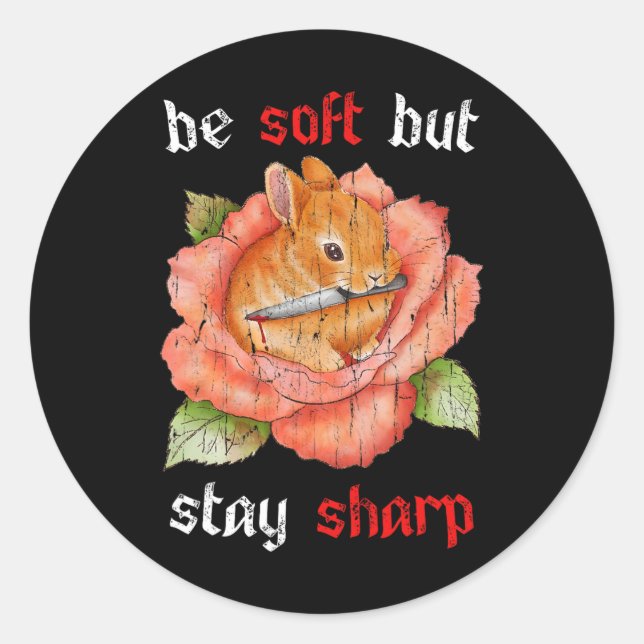 Be Soft But Stay Sharp  Classic Round Sticker (Front)
