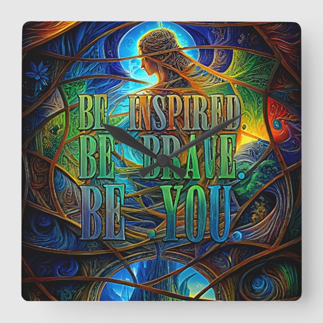 Be Square Wall Clock (Front)