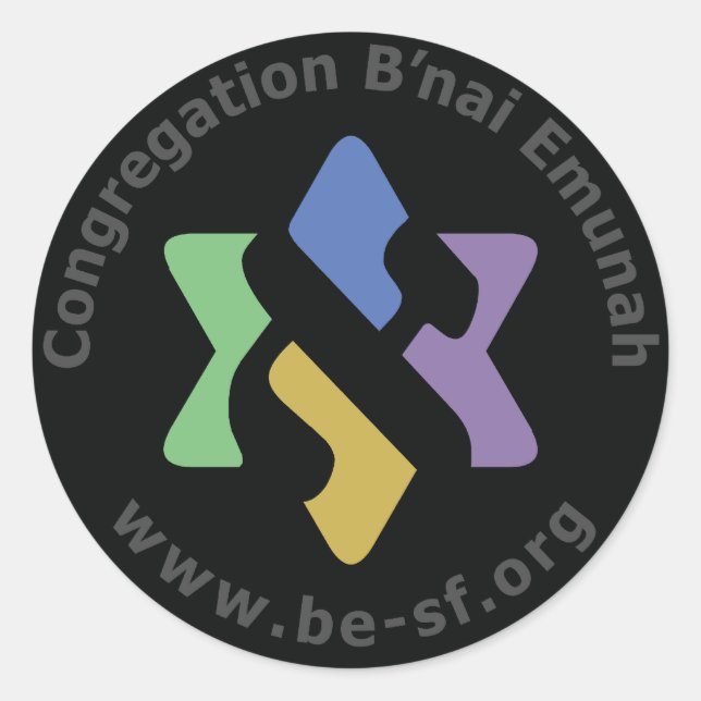 be star on black classic round sticker (Front)