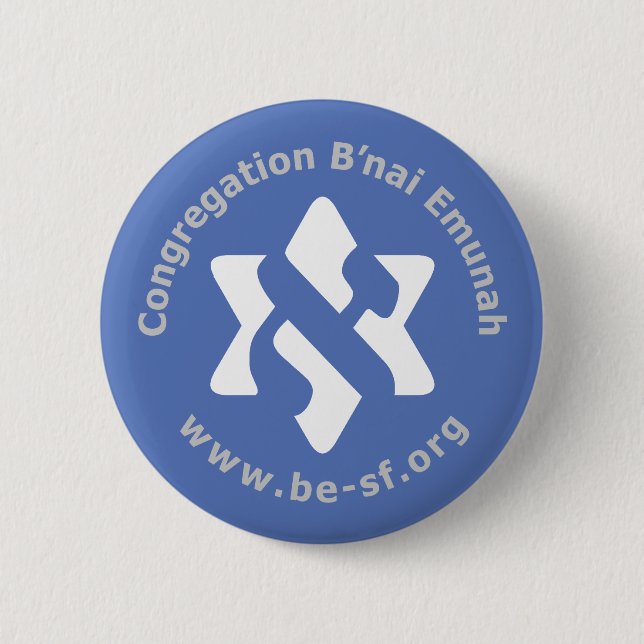 be star on blue 6 cm round badge (Front)