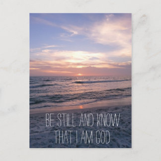 Be Still and Know Bible Verse Sunset Postcard