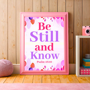 Be still and know Boho Christian Teen Girl Art Poster