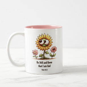 Be Still and Know Christian Scripture   Two-Tone Coffee Mug