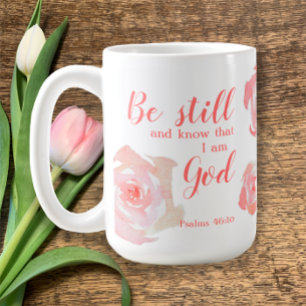 Be Still And Know Custom Hand Painted Watercolor Coffee Mug